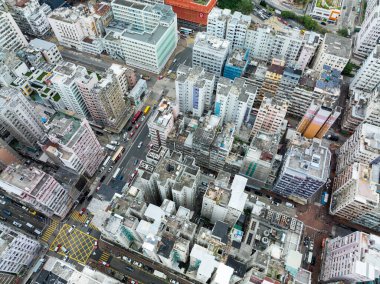 Hong Kong 22 Kasım 2021: Mong Kok bölgesindeki Hong Kong kowloon 'un üst görüntüsü