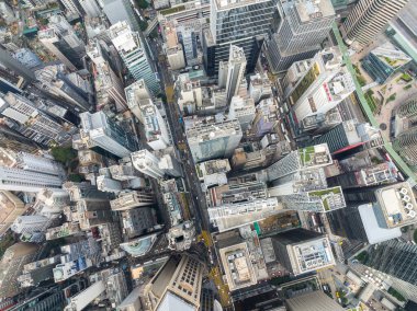 Hong Kong 16 Aralık 2021: Merkezi bölgedeki Hong Kong manzarası 