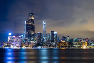 Hong Kong 6 Haziran 2023: Geceleyin Hong Kong şehir simgesi