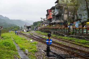 Taipei, Tayvan 20 Ekim 2023: Taipei 'deki Shihfen tren istasyonu