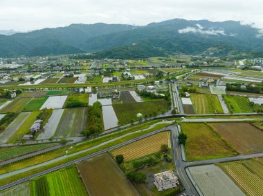 Tayvan 06 Aralık 2023: Tayvan 'da Yilan kırsalının en üst manzarası