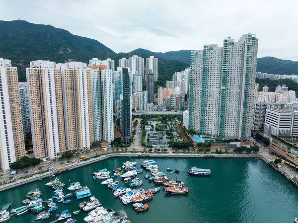 Hong Kong 22 Kasım 2021: Hong Kong şehrinin üst manzarası