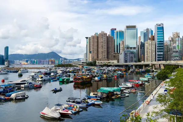 stock image Hong Kong 26 June 2023: Hong Kong Typhoon shelter in Causeway Bay district