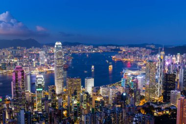 Hong Kong 22 Haziran 2016: Hong Kong 'da gece gökyüzü