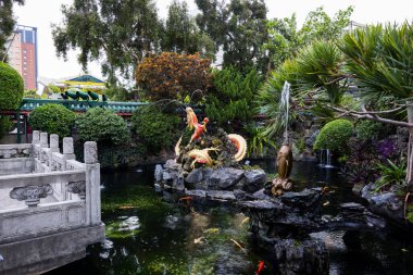 Taipei, Tayvan 17 Ekim 2023: Çin Bahçe Balık Havuzu