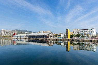 Tayvan 02 Şubat 2024: Kaohsiung şehrindeki Pier 2 Sanat Merkezi