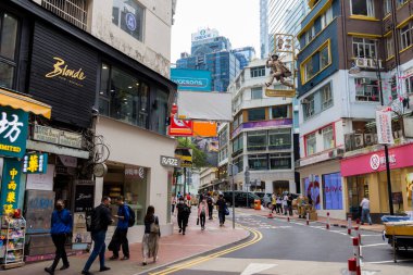 Hong Kong 08 Nisan 2024: Hong Kong körfez geçidinde şehir hayatı