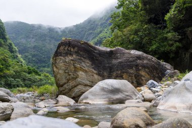 Taroko national park with the beautiful water pond lake clipart