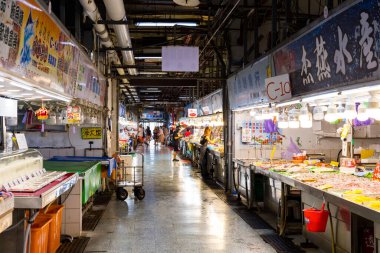 Tayvan 10 Mayıs 2024: Tayvan 'da Nanliao balık pazarı  