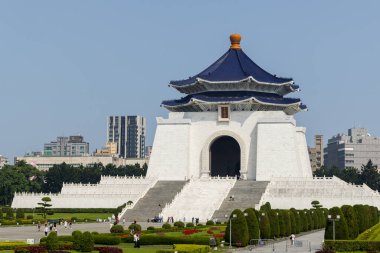 Taipei, Tayvan 17 Nisan 2023: Tayvan Taipei 'deki Chiang Kai shek Anıt Salonu
