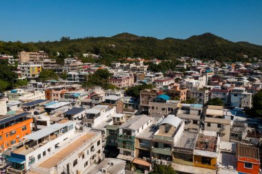 Hong Kong 10 Kasım 2021: Hong Kong 'daki Lamma Adası' nın üst manzarası