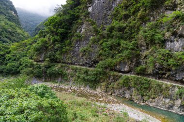 Tayvan Hualien 'daki Taroko Ulusal Parkı' ndaki Shakadang Patikası 