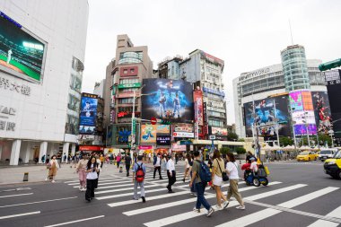 Taipei, Tayvan 13 Eylül 2023: Ximen ilçesindeki Taipei şehir sokağı