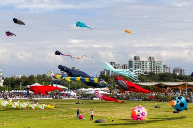 Hsinchu, Tayvan 10 Eylül 2023: Hsinchu Uluslararası Uçurtma Festivali