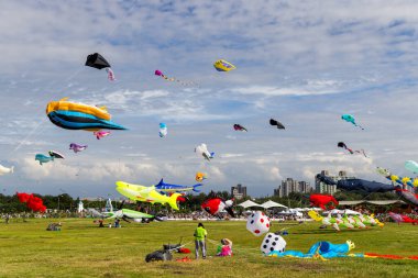 Hsinchu, Tayvan 10 Eylül 2023: Hsinchu Uluslararası Uçurtma Festivali