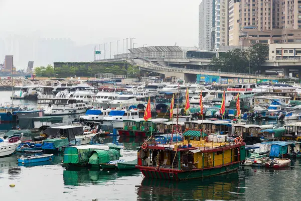 stock image Hong Kong 24 April 2024: Hong Kong causeway bay typhoon shelter 