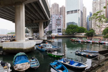 Hong Kong 24 April 2024: Hong Kong typhoon shelter in North point district clipart