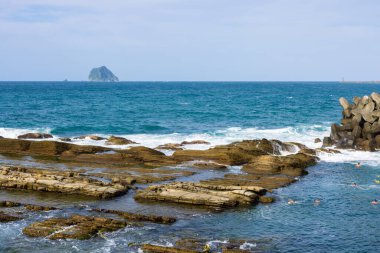 Tayvan 'da doğal deniz manzarası