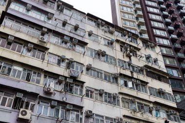 Hong Kong eski tarz apartman cephesi