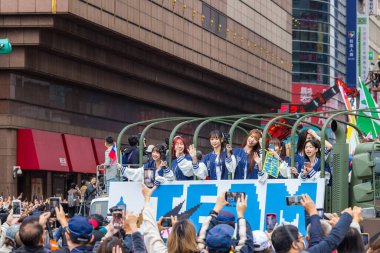 Taipei, Tayvan 26 Kasım 2024: Taipei şehrinde Tayvan Beyzbol Şampiyonları Geçidi