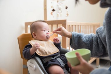 Anne Sağlıklı Ev Yemeğiyle Bebeği Besliyor