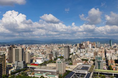 Tayvan 05 Temmuz 2023: Tayvan şehrinin güzel ufuk çizgisi manzarası