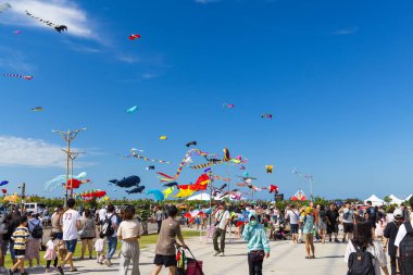 Tayvan 10 Eylül 2023: Aileler ve Çocuklarla Hsinchu Uçurtma Festivali