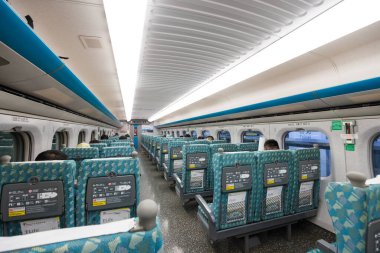 Tayvan 26 Kasım 2024: Tayvan 'da yüksek hızlı demiryolu kompartımanı