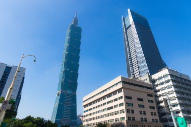 Tayvan 18 Ocak 2024: Taipei şehrindeki modern binalar