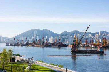 Hong Kong 20 August 2025: Waterfront in Kai Tak district at Hong Kong
