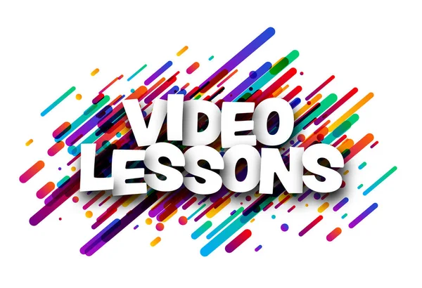 Video Lesson Sign Colorful Brush Strokes Backgaround Design Element Vector — 스톡 벡터