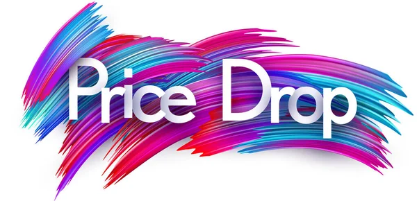 Preço Drop Paper Word Sign Com Pinceladas Pincel Colorido Espectro —  Vetores de Stock