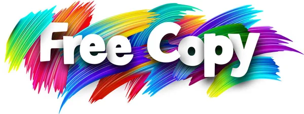 Signe Mot Papier Copie Libre Avec Les Coups Colorés Pinceau — Image vectorielle