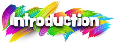 Renkli spektrumlu kağıt kelime işareti beyaz üzerine fırça darbeleri. Vektör illüstrasyonu.