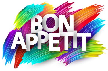 Renkli spektrumlu boyalı fırça darbeleriyle yemek kağıdının tadını çıkarın. Vektör illüstrasyonu.