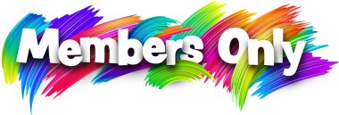 Üyeler sadece renkli spektrumlu kağıt kelime işaretleri ile beyaz üzerine boya fırçası vuruşları yapıyorlar. Vektör illüstrasyonu.