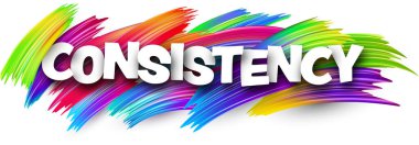 Renkli spektrumlu kağıt kelime işareti beyaz üzerine fırça darbeleri. Vektör illüstrasyonu.