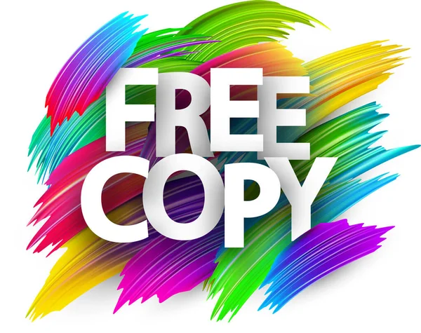 Signe Mot Papier Copie Libre Avec Les Coups Colorés Pinceau — Image vectorielle