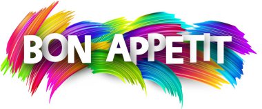 Renkli spektrumlu boyalı fırça darbeleriyle yemek kağıdının tadını çıkarın. Vektör illüstrasyonu.