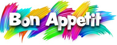 Renkli spektrumlu boyalı fırça darbeleriyle yemek kağıdının tadını çıkarın. Vektör illüstrasyonu.