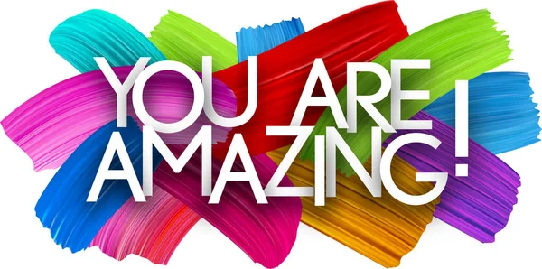Vous Êtes Signe Étonnant Mot Papier Avec Les Coups Colorés — Image vectorielle