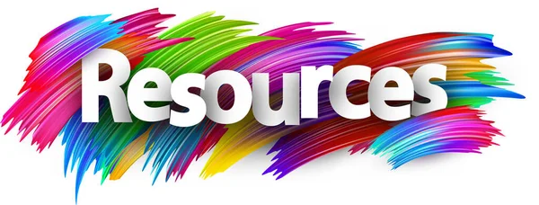 Ressources Paper Word Sign Colorful Spectrum Paint Brush Strokes White — Image vectorielle