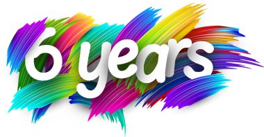 Renkli spektrumlu kağıt kelime işareti, beyaz üzerine fırça darbeleri. Vektör illüstrasyonu.