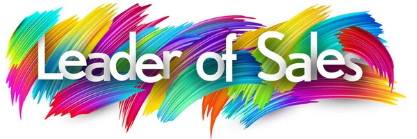 Renkli Spektrumlu Boyalı Fırça Darbeleriyle Kağıttan Kelime Işaretinin Lideri Vektör — Stok Vektör