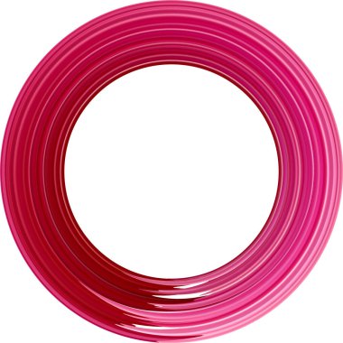 Pembe fırça darbesi dokusu eğimli soyut çember. Vektör illüstrasyonu.