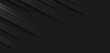 Afiş, web sitesi, broşür ve afiş için kesilmiş üç boyutlu tasarım ve boşluk içeren soyut koyu gri ve siyah arkaplan. Vektör illüstrasyonu