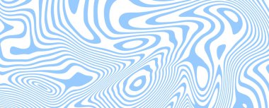 Optik parazit efektli mavi ve beyaz kontrastlı poster tasarımı. Pankart, el ilanı, davetiye, kapak, kartvizit için hareket yanılsaması. Vektör illüstrasyonu