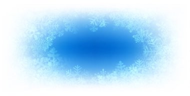 Açık mavi gradyan kış arkaplanı ve detaylı şeffaf kar taneleri. Noel ve mutlu yeni yıl afişleri. Vektör İllüstrasyonu.