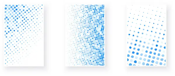 Series Images Showcasing Gradient Transition Dense Sparse Cerulean Dots Suggesting — Stock Vector