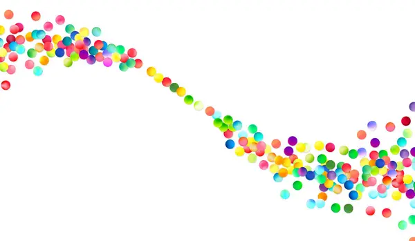 Canlı Renkli Baloncukların Dinamik Çapraz Akışı Beyaz Bir Zemin Boyunca — Stok Vektör